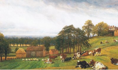 Cattle and Sheep at the Old Park Farm by Thomas Baker
